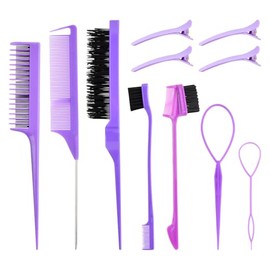 Nivofu 11Pcs Peines para Cabello Mujer, Kit para Peinar el Cabello Peines, Cepillo de Nailon para Cabell, Kit para TeIr, Juego de Peines...           
