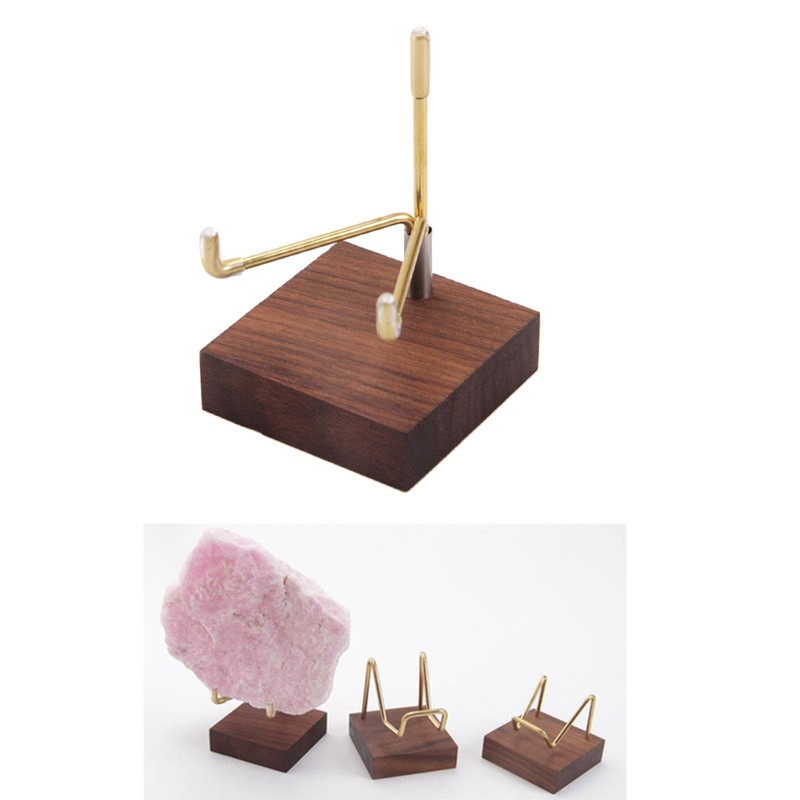 Perfeclan Wooden Display Stand for Fossils, Rocks, Geode, Agate, Crystals,