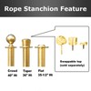 Gold Crown Top Decorative Rope Safety Queue Stanchion Barrier in