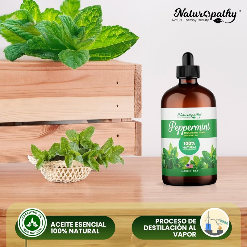 Naturopathy Peppermint Essential Oil, Natural Therapeutic Grade, Premium Quality Peppermint