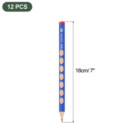 M&G Triangular Pencils, 12 Pcs Graphite Round Pencil Hole Design Wood-Cased HB Pencils, Blue