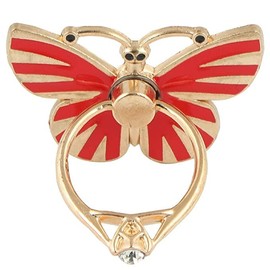 RK TECH Phone Ring Bracket holder, Butterfly Diamond Shape Finger Grip Stand Holder Ring Car Mount Phone Ring Grip Smartphone Ring stent Tablet (Butterfly Red)