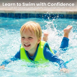 Owntop Kids Swim Vest Toddler Swimming Vest with Adjustable Crotch Strap Toddler Floaties Jacket Boys Girls Learn to Swim Buoyancy Aid for Kid 50-60-70lbs 5-8yrs