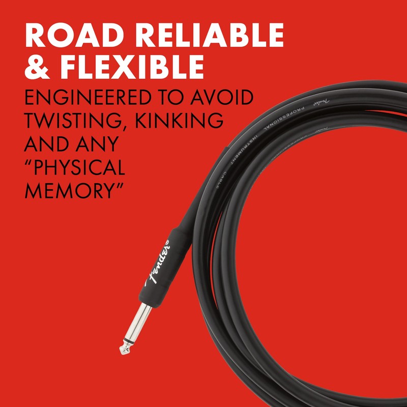 Fender シールドケーブル Professional Series Instrument Cable, Straight-Angle, 10', Black