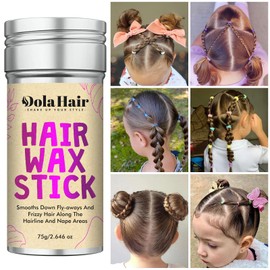 Dolahair Dolahair Hair Wax Stick - Flyaway Control for Kids, Women, Hair Ties for Babies, Kids, Toddler Girls Hair Accessories Colorful Elatic Hair Bands with Hair Loop Styling Tool