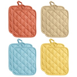 American Linen Pot Holders, Hot Pads, Table Pads for Kitchen and Dining Table, Non Slip Heat Resistant Hot Pot Holder (Multi, 8 Pack)