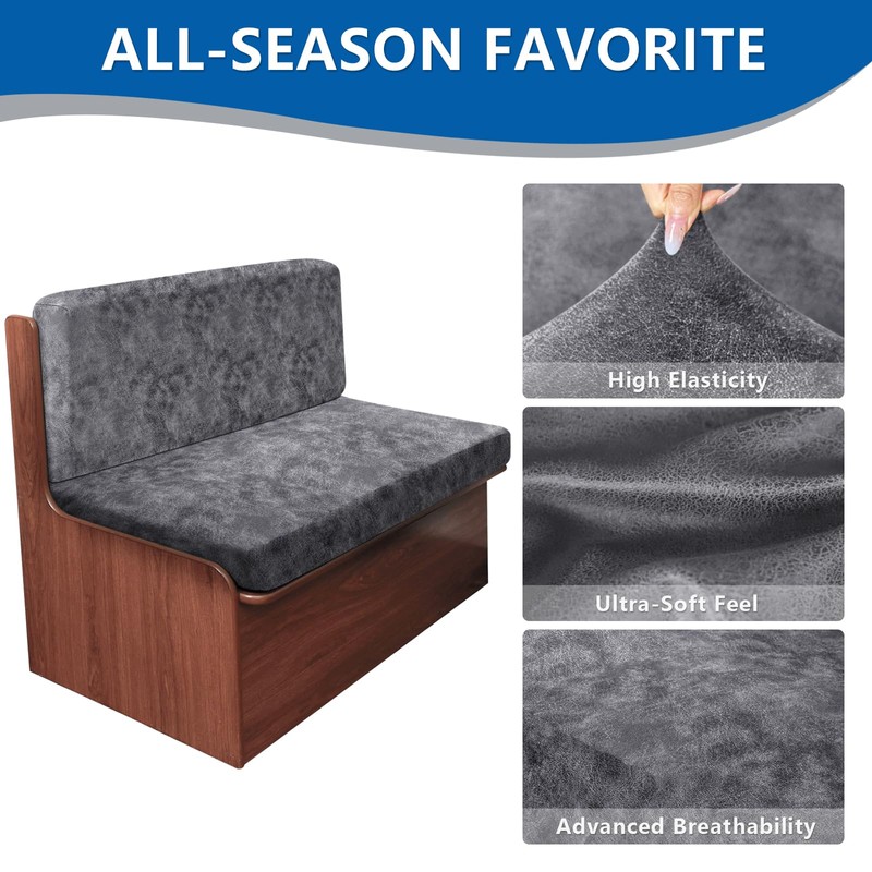 ANARACHON Leather Look RV Camper Dinette Cushion Covers, Washable RV