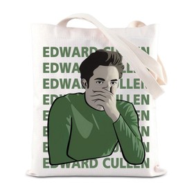 Twilight Movie Merchandise Tote Bag Vampire Movie Lovers Gift Forks Washington Gift Edward Cullen Character Shoulder Bag For Fans (Edward Tote)