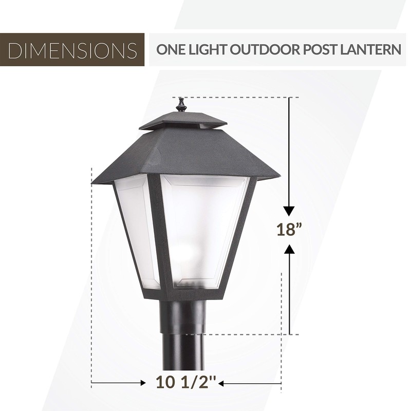 Generation Lighting 82065-12 Polycarbonate One-Light Outdoor Post Lantern Outside Lighting,