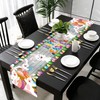 Happy Easter Table Runner Bunny Rabbit Easter Egg Tablecloth Table