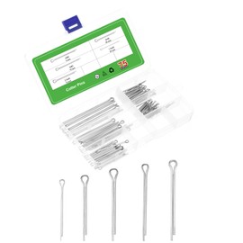 sourcing map 75Pcs 5 Sizes 304 Stainless Steel Cotter Pin Split Pin Assortment Kit, Split Cotter Fastener Clips for Household Appliances, Sports Equipment, Car Mechanics Repair (Silver)
