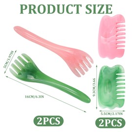 4 PCS Head Massager Scalp, Resin Combs for Scalp Massage Tool for Men Women Hair Stress Relax-Manual Gua Sha Five Claw Massage Tool