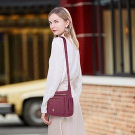 MAKLAILGR Crossbody Bag for Women, high density Nylon Shoulder Purse Handbag Messenger Bag, Trendy Pocketbooks, Waterproof and Multi-Pockets