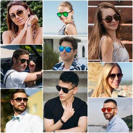 STORYCOAST Polarized Aviator Sunglasses for Men Women Classic Retro Aviators Sports Driving Running Sun Glasses 3Pack-Black+Red+Blue