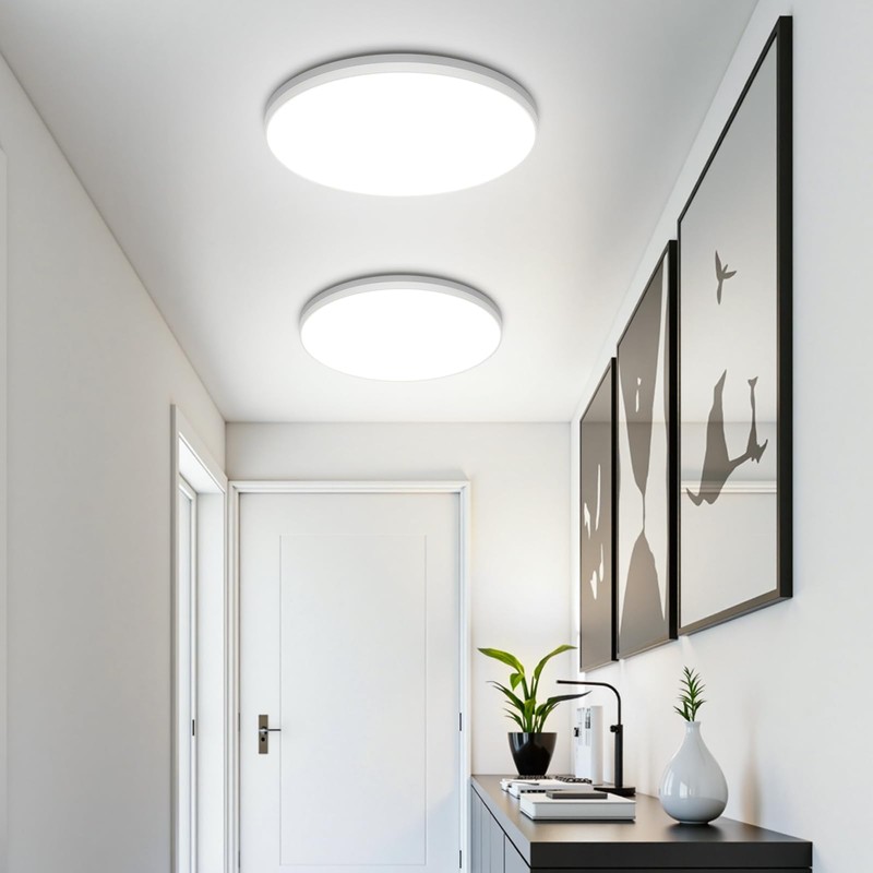 SunRider 2-Pack LED Flush Mount Ceiling Light Fixture with Night