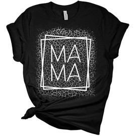 Mama Leopard Fade Print Women's Bella Mom T-Shirt Heather Red XL