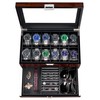 BEWISHOME 12 Watch Box with Valet Drawer, Luxury Watch Case,Watch