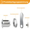 Letter Box Lock 20 mm - 2 Sets with 4