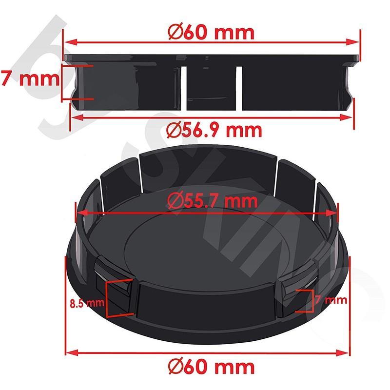 Biomar Labs® 4 x 60 mm Eyes Universal Plastic Hub