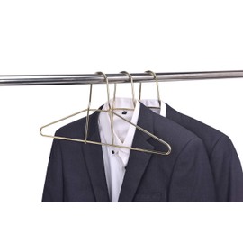Quality Metal Hangers 30 Pack Heavy Duty Anti Theft Wire Hangers for Suits, Coats, Jackets Gyms, Retail Stores, Hotels 200LB Capacity (30, Gold)