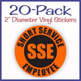Unbranded/Generic 20-pack Short Service Employee Vinyl Hard Hat Stickers Safety Helmet Decals Org
