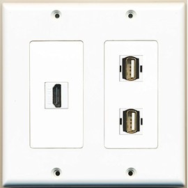 RiteAV - 1 Port HDMI 2 Port USB A-A - 2 Gang Wall Plate