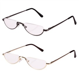 Bestum 2 Pack Reading Glasses for Mens and Womens - Comfortable Metal Frame with Spring Hinge - Pack of 2 Readers (2 Pack Mix Color, 1.50)