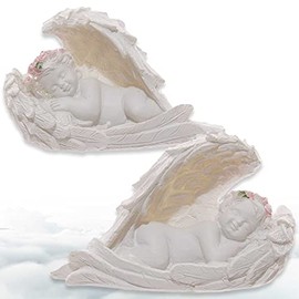 Decorative Angel "Sweet Dreaming Angels", Set of 2 Sleeping Miniature Guardian Angels, Width 6 cm, Decoration Figure Baby Angel