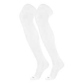TCK Prosport Football Socks Over the Knee (White, Medium) - Youth Football Socks & Baseball High Socks - Over Knee Baseball Socks - Tall Softball Socks