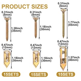 YALOJE 90PCS Self-Drilling Anchors, Metal Drywall Anchors Screws Kits Heavy Duty, Zinc Plated Anchors for TV, Cabinets, No Drill or Holes (3 Sizes)