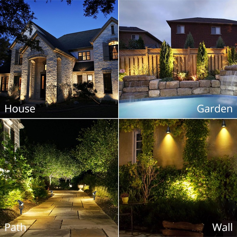B-right Solar Spot Lights Outdoor, 8 Modes IP65 Waterproof Solar