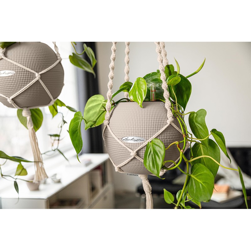 Lechuza Macrame Cotton Pure 120 Hanging Basket Black 13899