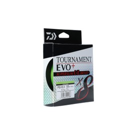 DAIWA Tournament X8 EVO+ Superslim UL, 135m, PE 0.5, 6.40kg, 14.0lb, Braided Fishing Line, Chartreuse