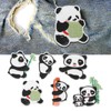 GLOGLOW Panda Embroidery Patch 6 Panda Iron on Patches for
