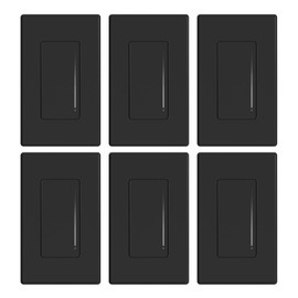 ELEGRP Dimmer Switch, Touch Dimmer Light Switch for LED Lights 150W, INC/HAL 450W, Single Pole LED Dimmer Switch, Needs Neutral Wire, Wall Plate Included, UL Listed, 6 Pack, Matte Black