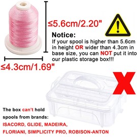 New brothread 2 Layers Stackable Clear Storage Box/Organiser for 40 Spools Home Embroidery Thread and Sewing Thread (Bobbin Size Requirements: Height ≤ 5.6 cm, Width ≤ 4.3 cm)