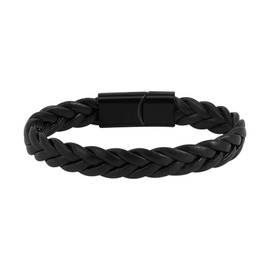 MILAKOO Men's Braided Bracelet PU Learder Bangle with Magnetic Clasp Gift for Boyfriend Husband Dad Brother Son (Includes Box), Faux Leather, No gemstone