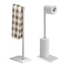 JOMANDAN 304 Stainless Steel Freestanding Toilet Paper Holder with Marble