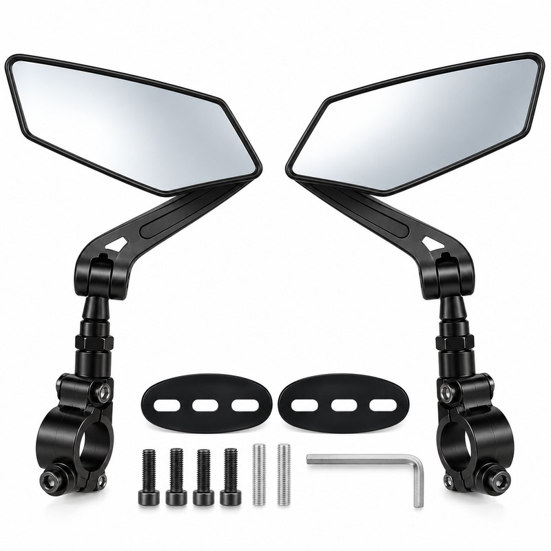 Adjustable Bicycle Rearview Mirror for Handlebar Mounting – Wide-Angle Rear