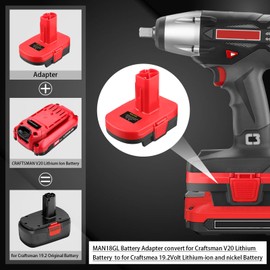 YNDZ Battery Adapter for V20 Fit for Craftsman 19.2v C3 Old Style Cordless Tools, Compatible with Craftsman New 20V V20 Battery Installation for Power Supply