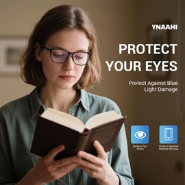 Ynaahi - Gaming Glasses | Blue Light Blocking Computer Screen Glasses | Anti Fatigue & Eyestrain for Men and Women