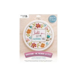 LEISURE ARTS Embroidery Kit 8" Hoop Overthink - Embroidery Kit for Beginners - for Adults Cross Stitch Kits Cross Stitch Kits Beginners Patterns