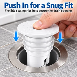 Drain Pipe Seal Ring for Sink & Washing Machine – 35–40/45–50/70–75mm Floor Drain Connector in Gray or White