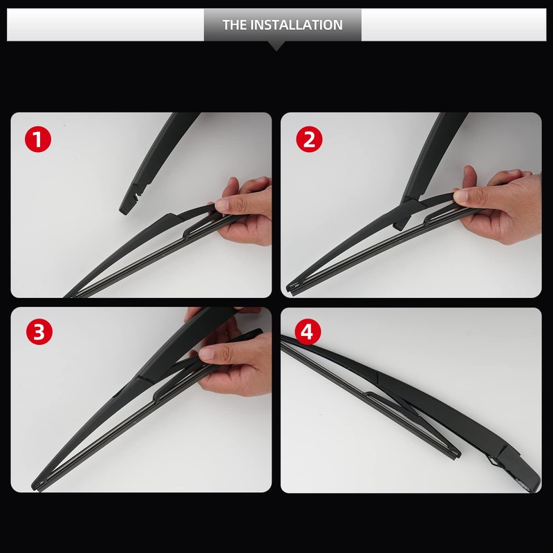 GARDIMU - Escobilla de limpiaparabrisas trasero y conjunto de brazo,