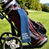 DYJYBMY Swing Swear Repeat Funny Golf Towel, Embroidered Navy Blue