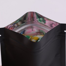 QQ Studio 100pcs Double-Sided Matte Foil Flat Packaging Zipper Seal Bags (3" x 4", Matte Black)