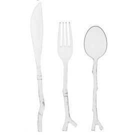 Michael Aram MadHouse Michael Aram Designs Clear Plastic Twigs Design In Box 12 count Cutlery