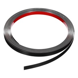 HARFINGTON 19.7ft x 0.39" Wall Trim Peel and Stick Molding Trim Frame, Self Adhesive Stainless Steel Mirror Finish Metal Strip for Wall Ceiling Floor Cabinet Tile Edge, Black