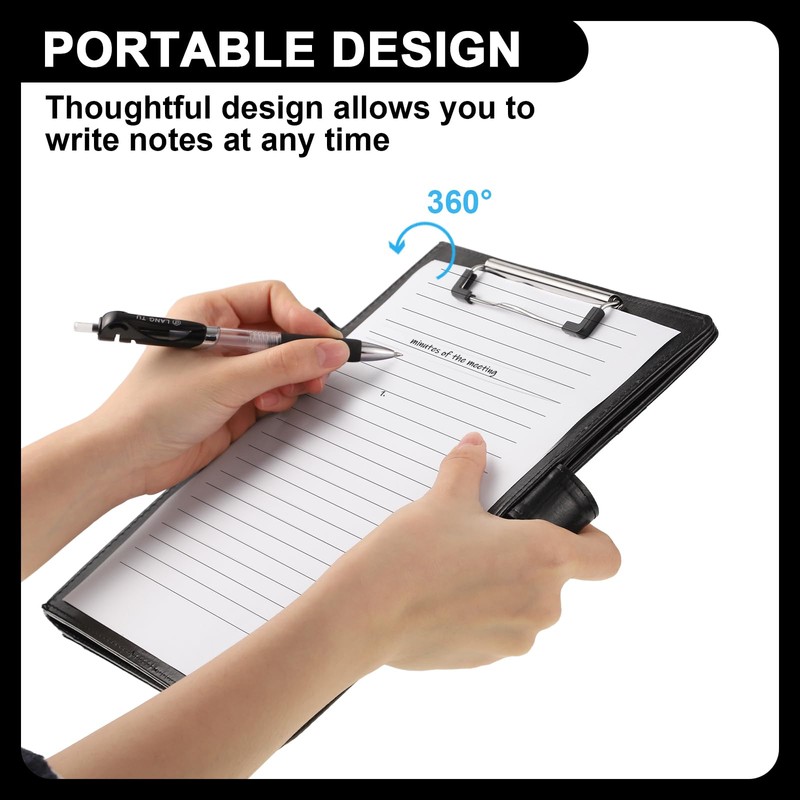Clipboard A5 with Lid, Clipboard Folder with Writing Pad, Document
