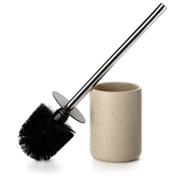 Viosuniu Land Series Ceramic Toilet Cleaner Brush and Holder Set
